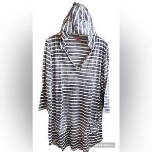 Sandivea Hoodie Tunic Top Swim Coverup Women’s Striped